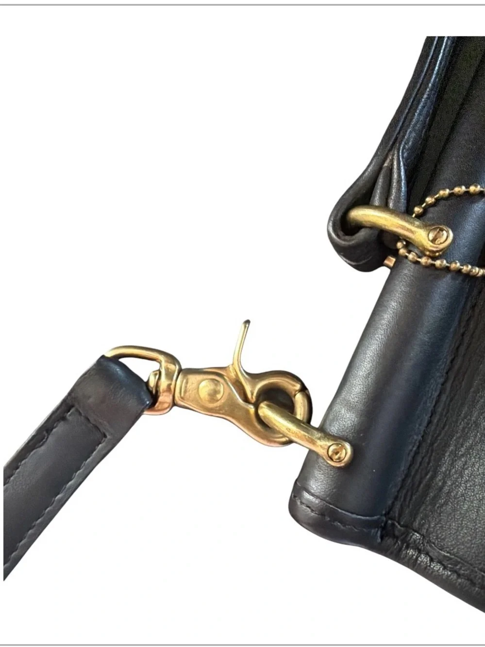 Vintage COACH Willis Black Leather Crossbody Top Handle Satchel 9927